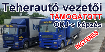 Teherautó vezetői képzés OKJ